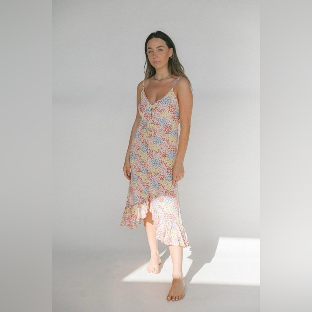rails frida meadow multicolor ditsy floral midi dress